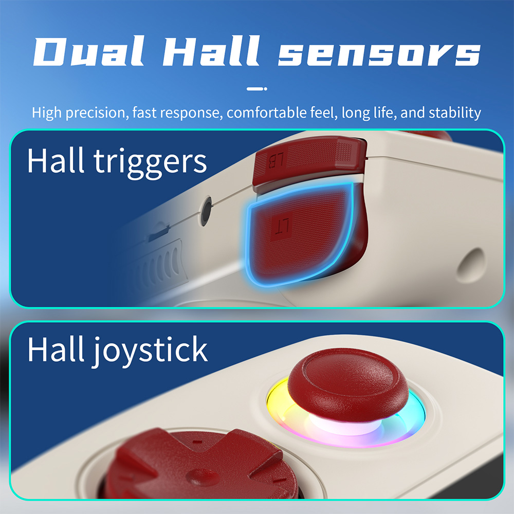 Dual hall sensors for Anbernic RG Cube - Precision input technology with dual sensors for accurate and responsive gameplay controls. Enhances gaming experience with reliable performance and tactile feedback